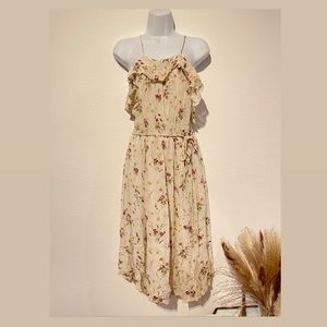 ZARA beige floral midi dress